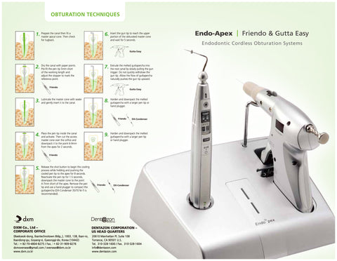 Obturation techniques using the Friendo cordless endodontic vertical condensation pen.