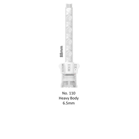 DX Mixer heavy body mixing tip with white wings has dimensions 88mm long and 6.5mm width.