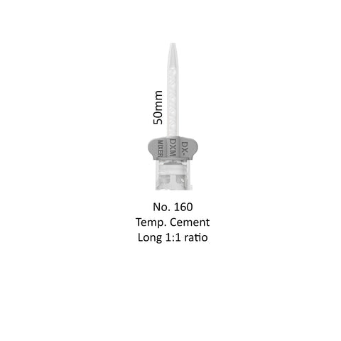 DX mixer temporary cement long 1 to 1 mixing tip with grey wings is 50mm long. 