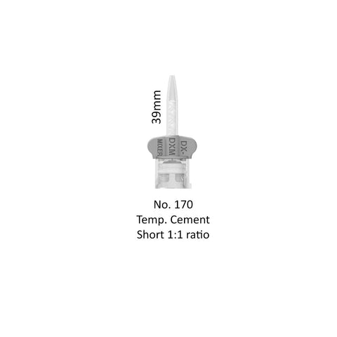 DX mixer temporary cement short 1 to 1 mixing tip with grey wings is 39mm long. 