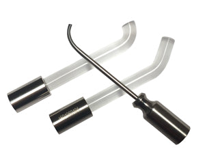 Transilluminating tip and 45 and 90 degree light guides for Cybird gold curing light.