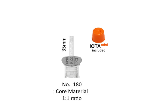 DX mixer core build up 1 to 1 mixing tip with grey wings is 35mm long. IOTA mini included. 