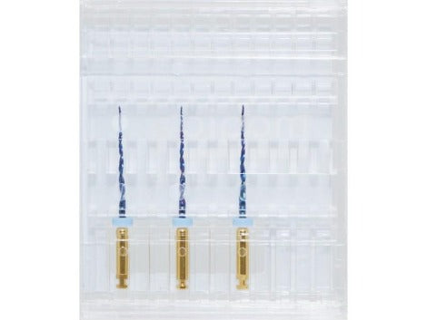 Box containing 3 magic blue controlled memory large files color coded blue. 