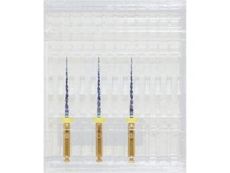 Box containing 3 magic blue controlled memory small files color coded yellow. 
