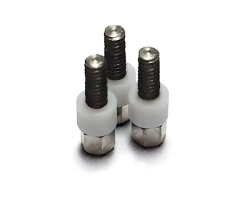 Hexa screws with teflon rings. 