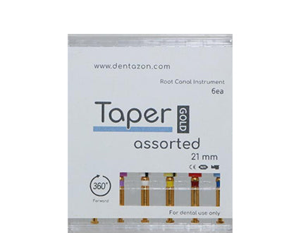 Assorted Taper Gold Root Canal Endodontic File box of 6.
